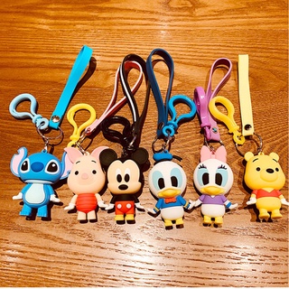 Móc Khóa Hình Chuột mickey minnie winnie the pooh stitch Dễ Thương Dùng Trang Trí