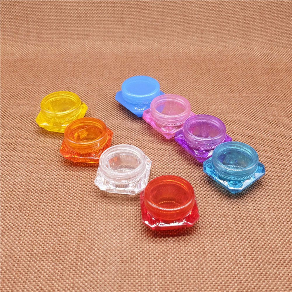 DARON 5Pcs Hot Selling Cosmetic Container Colorful Pot 5G Empty Cosmetic Cream Jar Small Diamond Shape Randomly Send Skin Care Plastic Nail Art Balm Makeup Bottle