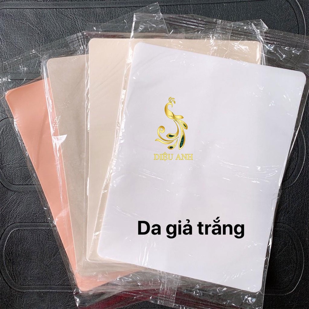 Da giả tập phun xăm, da giả trắng trơn không bột