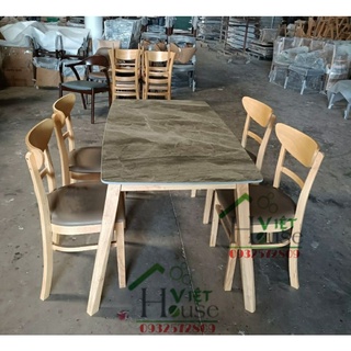 Bàn đá ceramic 1m4 + 4 ghế panda