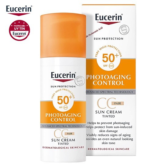 EUCERIN -KEM TRANG ĐIỂM CHỐNG NẮNG - SEN FACE TINTED CC CREAM SPF50+ (FAIR)