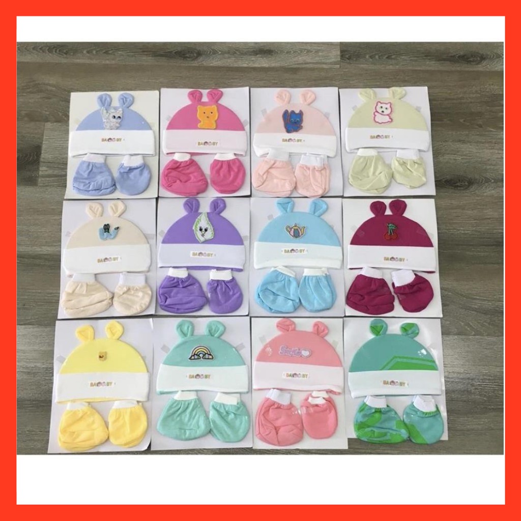 Sét Mũ Sơ Sinh + Bao Tay+ Bao Chân ( Nguyên Một Sét  100% Cotton)