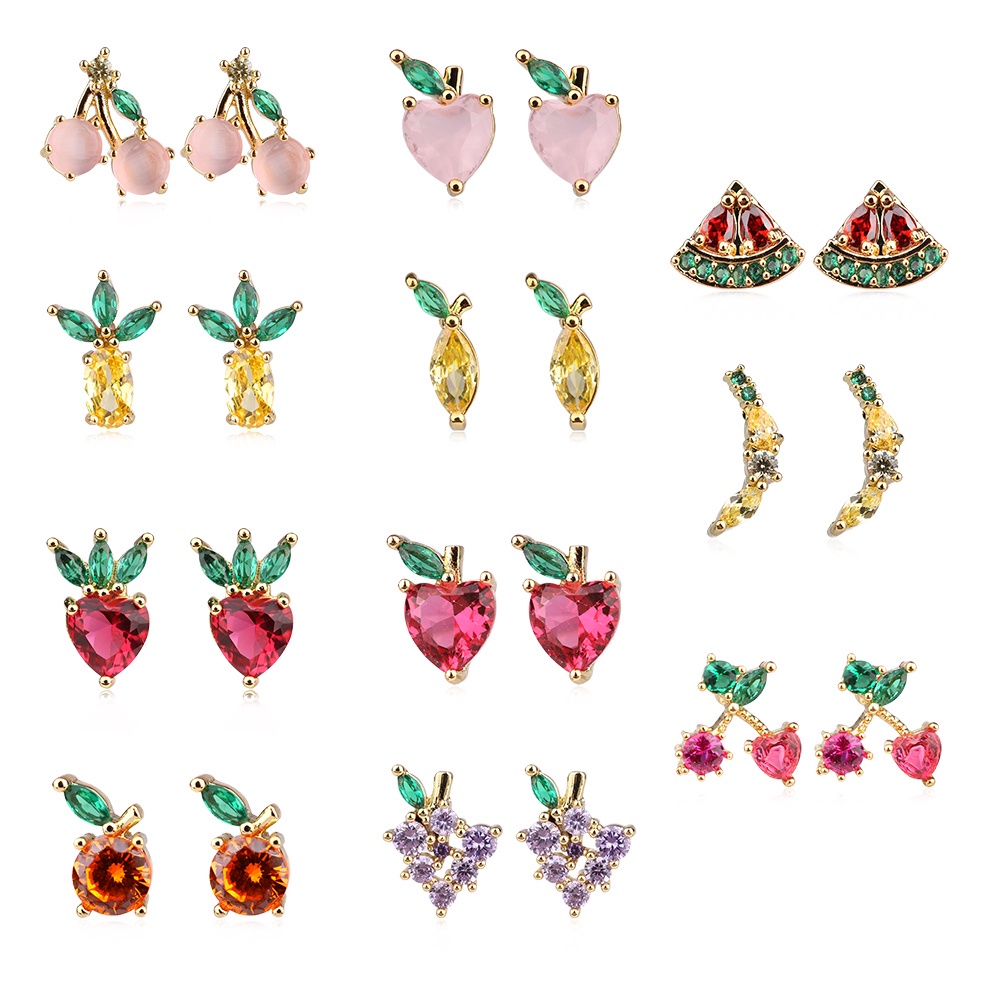 1 Đôi Bông Tai Hình Trái Cây Thời Trang Dành Cho Nữ