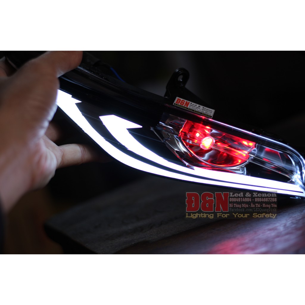 Exciter 135 LED Audi Mẫu Mắt Cáo DEMI Đỏ