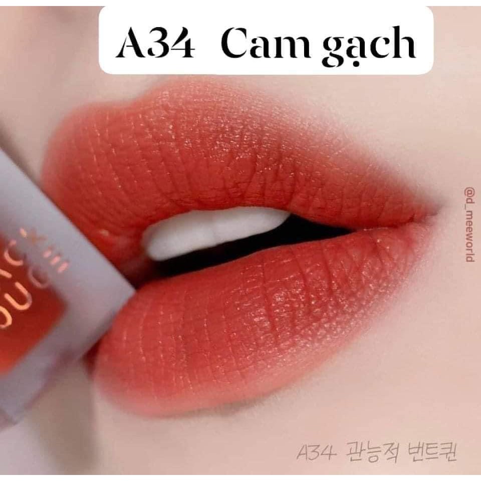 (HÀNG AUTH) Son Black Rouge Air Fit Velvet Tint #A34 -cam gạch đẹp