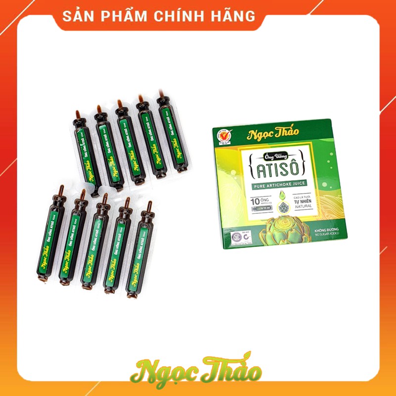 Hộp Cao Nước Atiso lá tươi uống liền (loại không đường) Ngọc Thảo - 10 ống 10ml