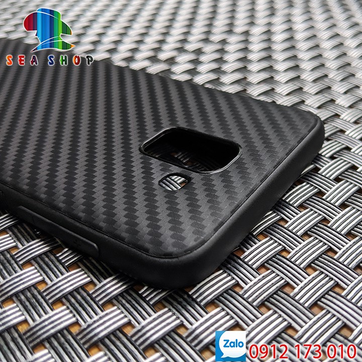 Ốp lưng Samsung Galaxy J6 2018 / SM-J600 nhựa dẻo vân carbon màu đen