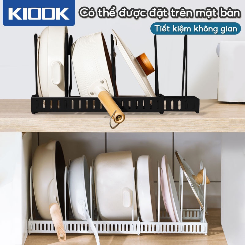 Kệ giá để chảo 7-8 tầng có thể điều chỉnh Kệ để xoong nồi đồ bếp dụng cụ nhà bếp giá kệ để đồ phòng bếp