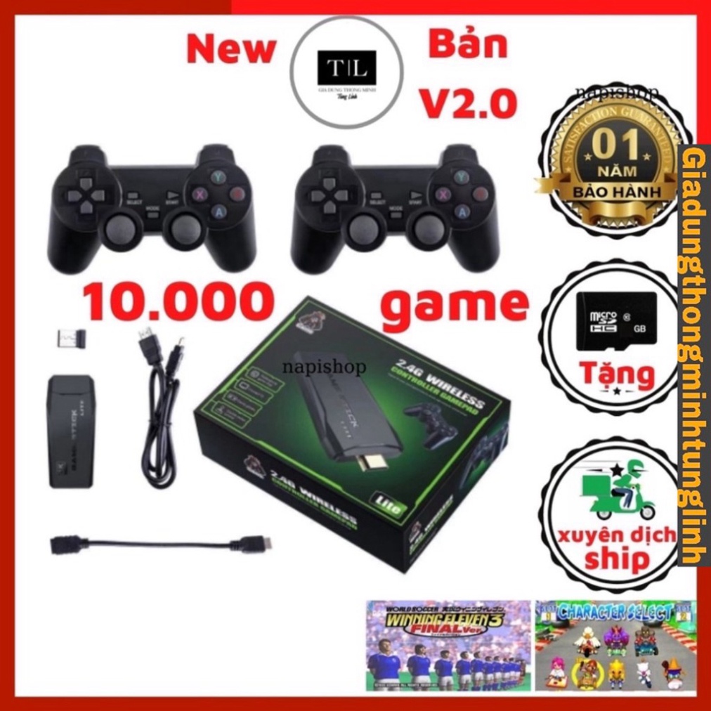 Máy Chơi Game Stick 3500 Lite HDMI - Máy điện tử 4 nút cầm tay không dây hỗ trợ hai người chơi cùng lúc 32GB 64GB