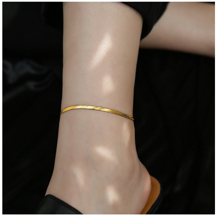 Lắc Chân Mạ Vàng 18K Thiết Kế Đơn Giản Cho Nữ