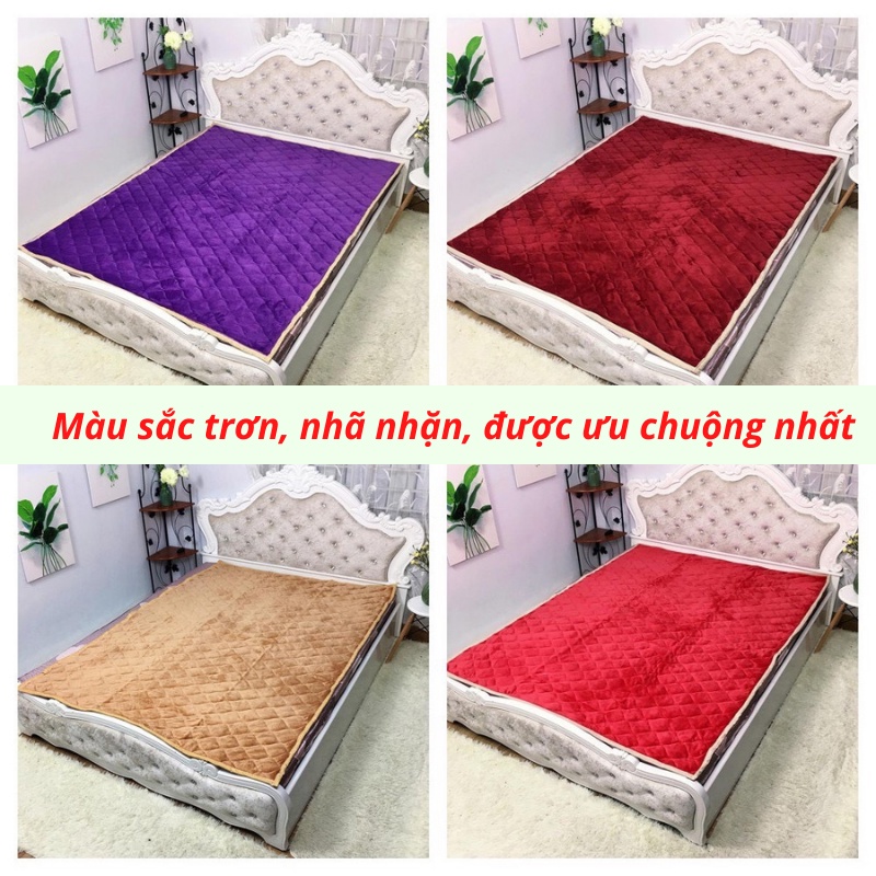 Thảm nỉ nhung lông cừu trải giường 3 lớp cực ấm