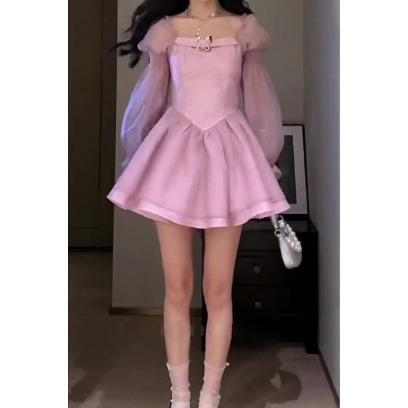 Đầm Công Chúa Mùa Thu 2022 Dáng Ngắn Tay Dài Phong Cách Mới Cho Mẹ Và Bé