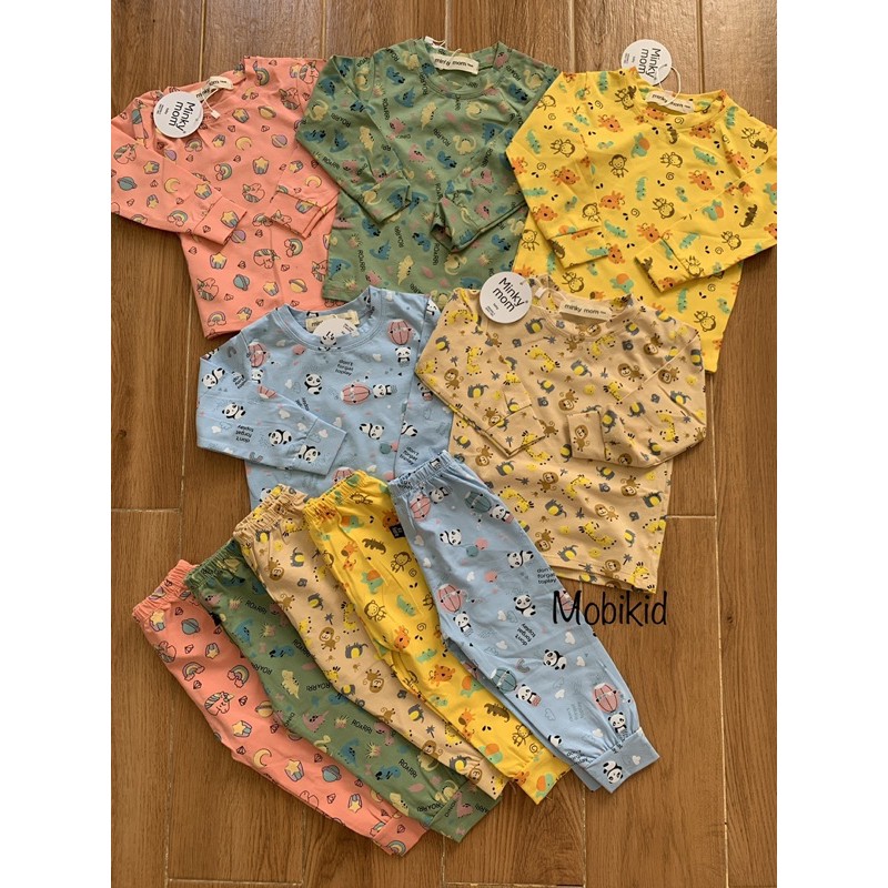 BỘ DÀI TAY MINKYMOM COTTON LẠNH IN HÌNH TOÀN THÂN