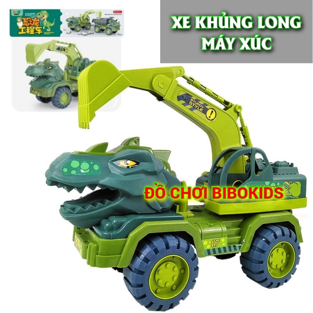 Đồ chơi xe ô tô khủng long mô hình máy xúc size 30cm bằng nhựa cho bé