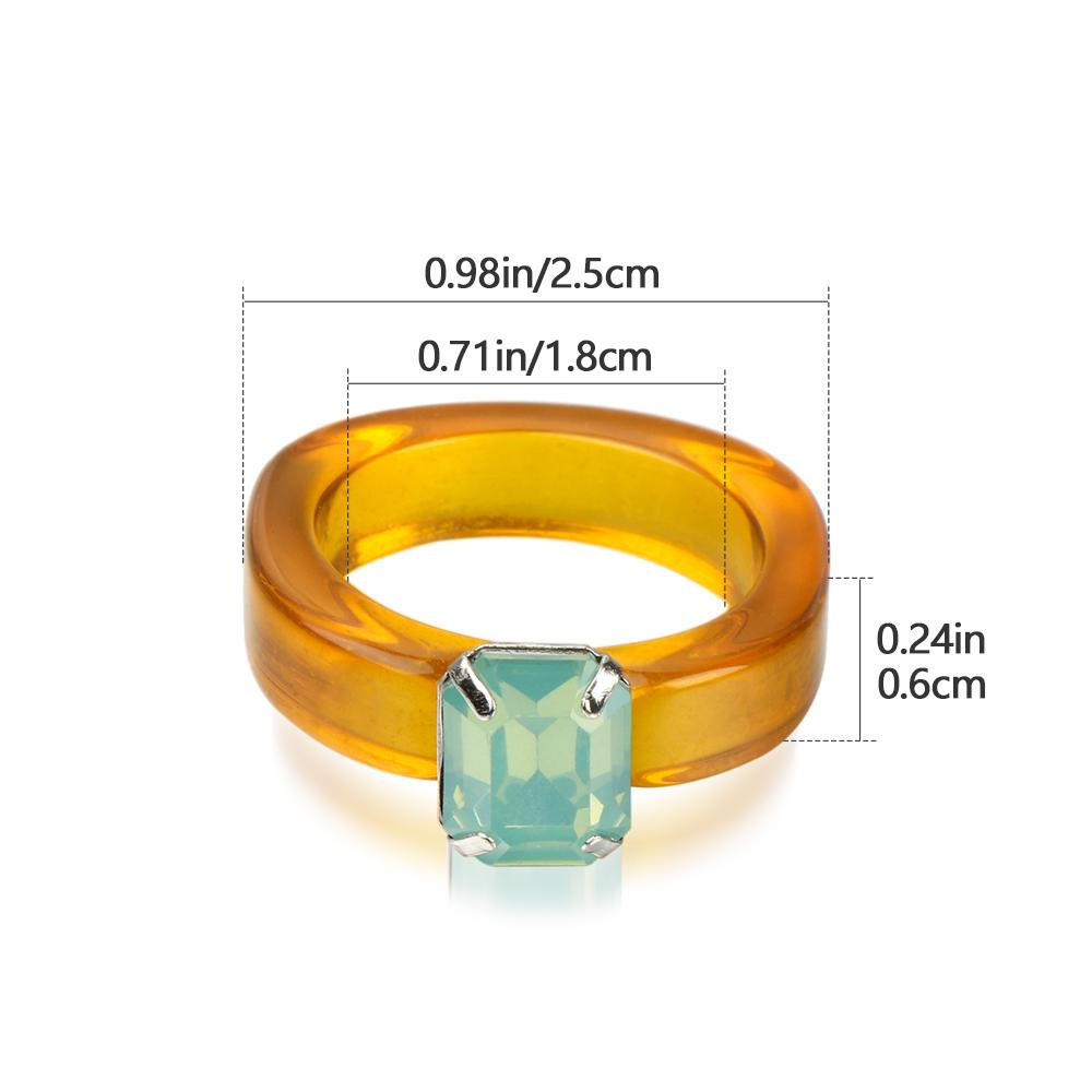 Nhẫn Hình Học Nhiều Màu Phong Cách Cổ Điển Dành Cho Nữ