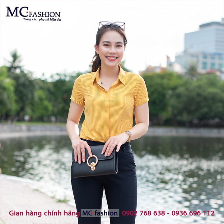 Áo sơ mi công sở ngắn tay - MC Fashion A631 màu vàng Nhé