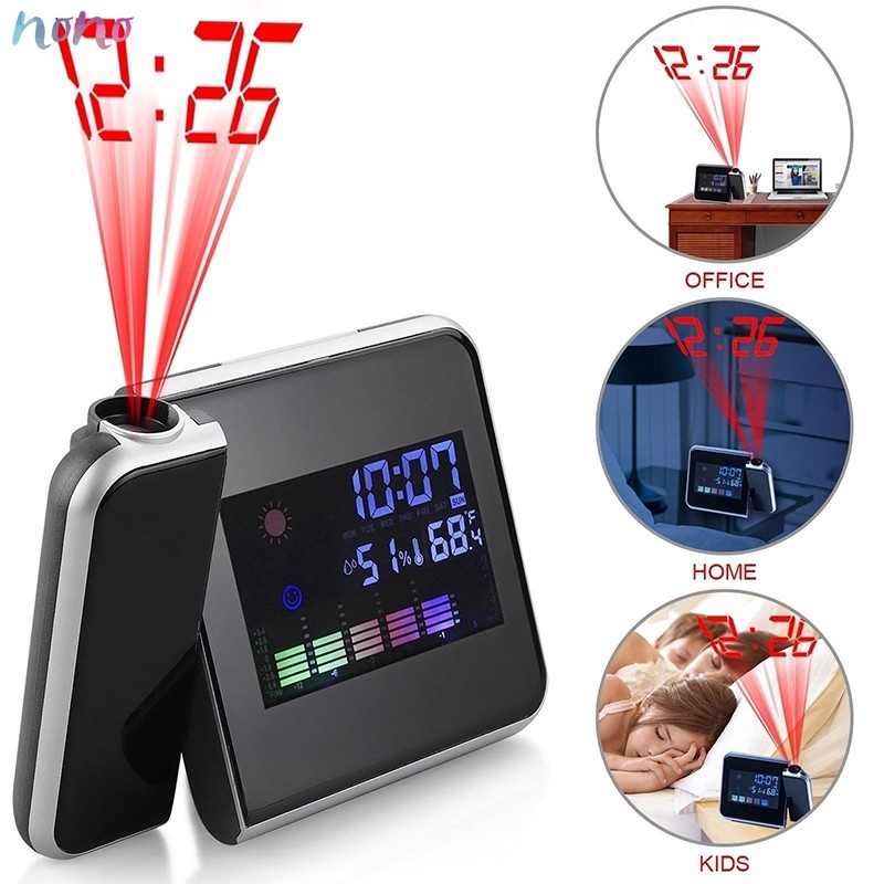 Electronic LED Clock with Weather Projector