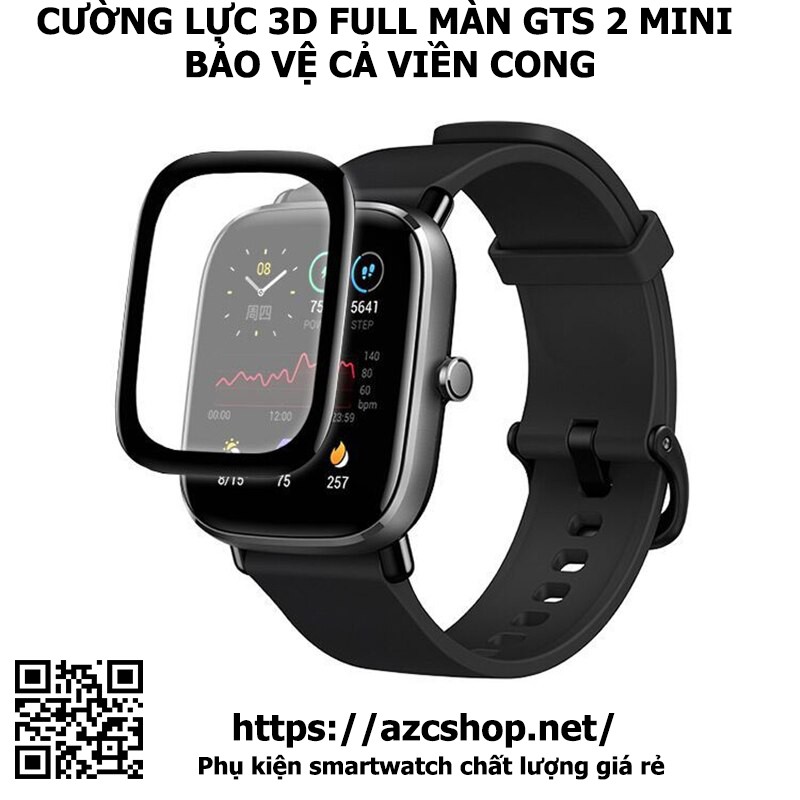 Cường Lực Amazfit GTS 2 MINI 3D Full Màn - Bảo Vệ GTS2 Mini Cả Viền Cong