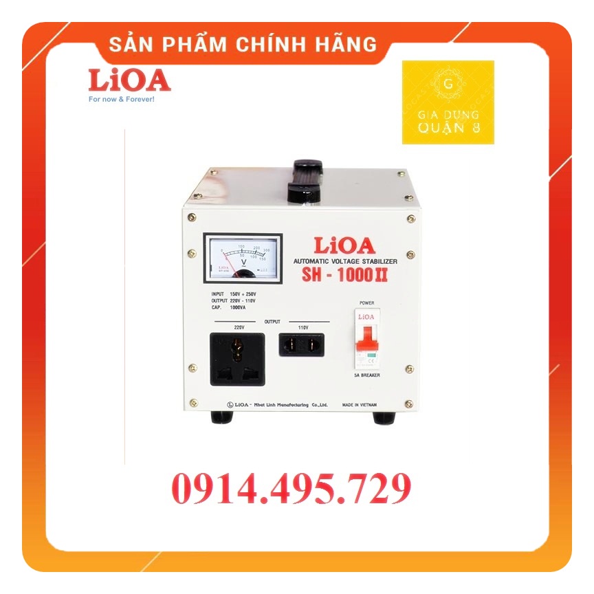 Ổn áp LiOA 1KVA chính hãng Nhật Linh 1000VA 1000W 1KW SH-1000II mini công suất nhỏ