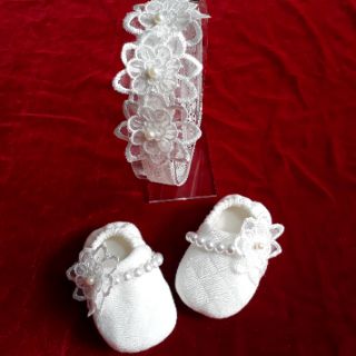 set giày vải cho bé ( giày + turban)