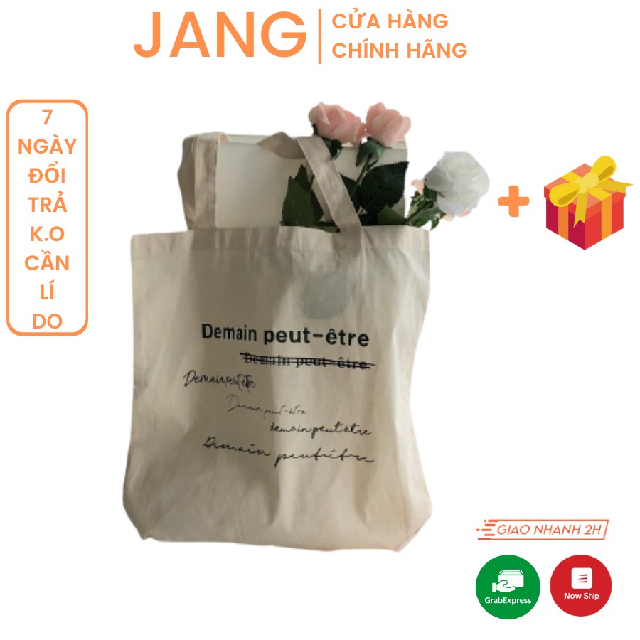 Túi Tote Đeo Chéo Tote Vải Canvas Demain Peut - Être