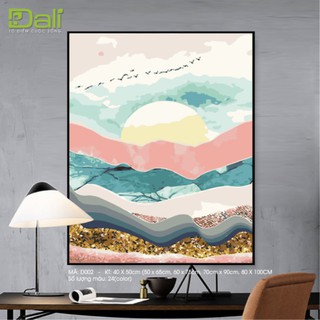Tranh treo tường tự tô màu số hóa DALI Tranh Bình Minh Lộng Gió D002