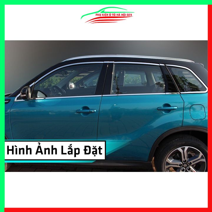 Bộ nẹp viền cong kính Inox Vitara 2016 2017 2018 2019 2020