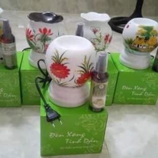 Combo đèn xông tinh dầu và tinh dầu sả chanh mẹ ken