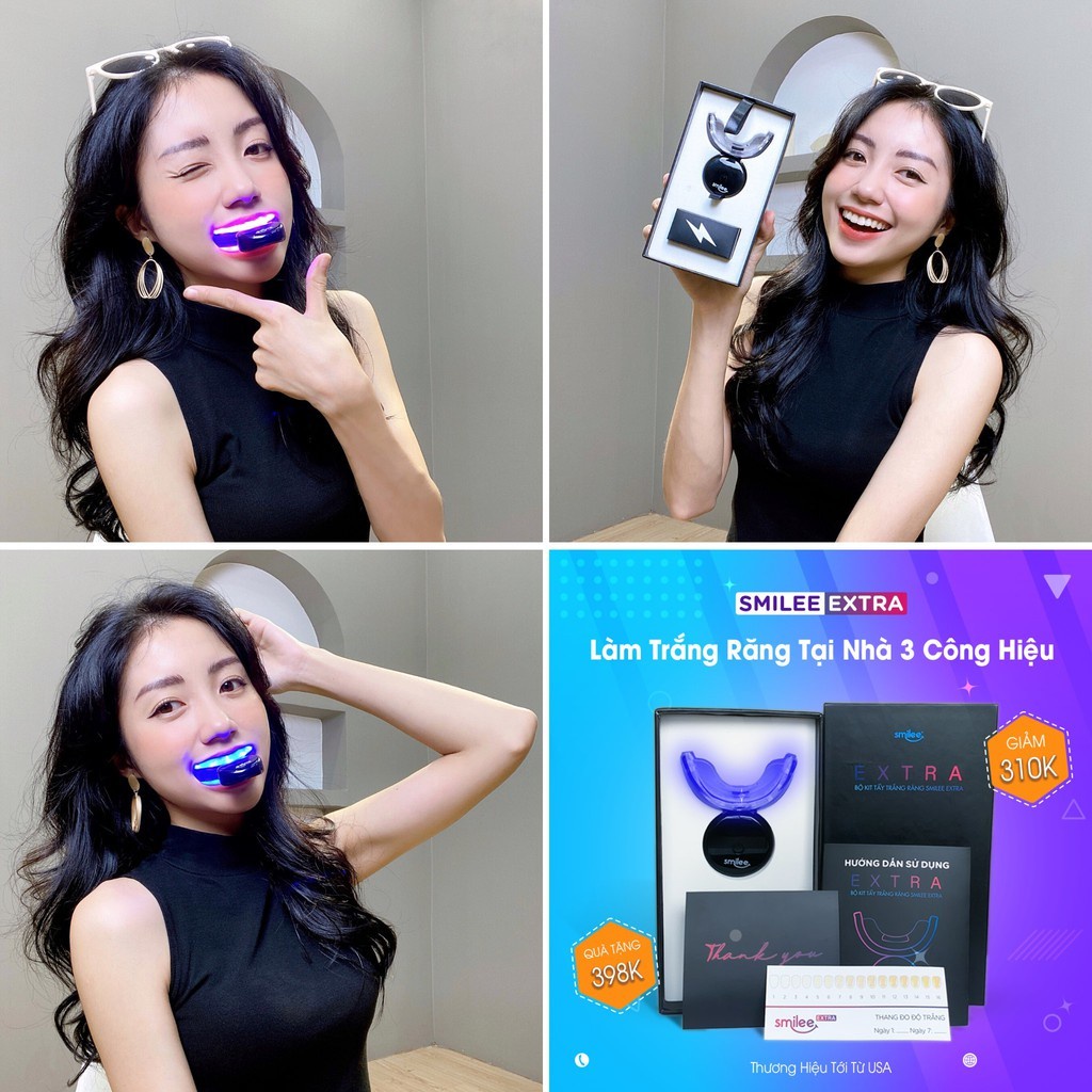 Máy làm trắng răng Smilee Extra tại nhà không gây ê buốt răng [nhập Đức chính hãng]