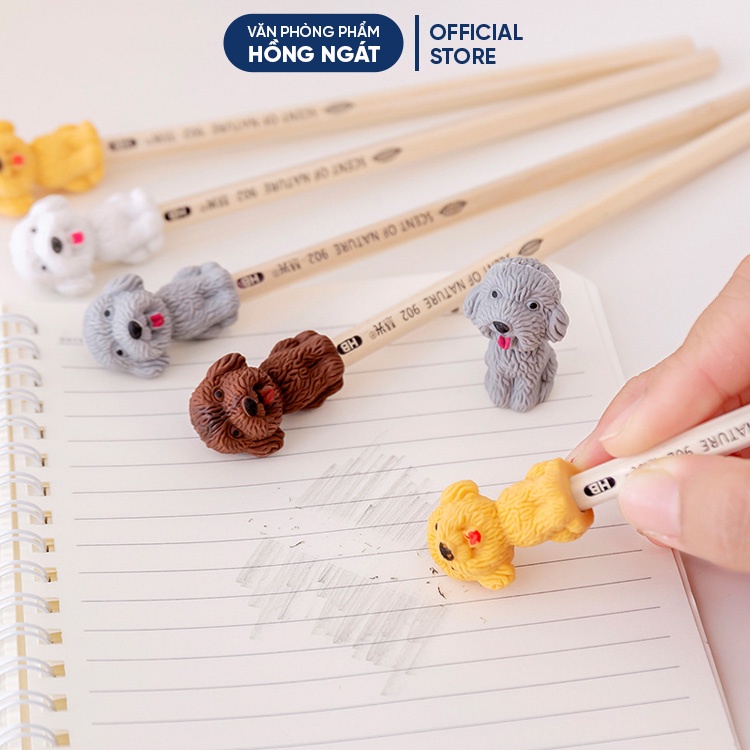 Tẩy bút chì cún con, đồ dùng học tập dễ thương gôm tẩy cute giá rẻ làm quà tặng học sinh văn phòng phẩm T15