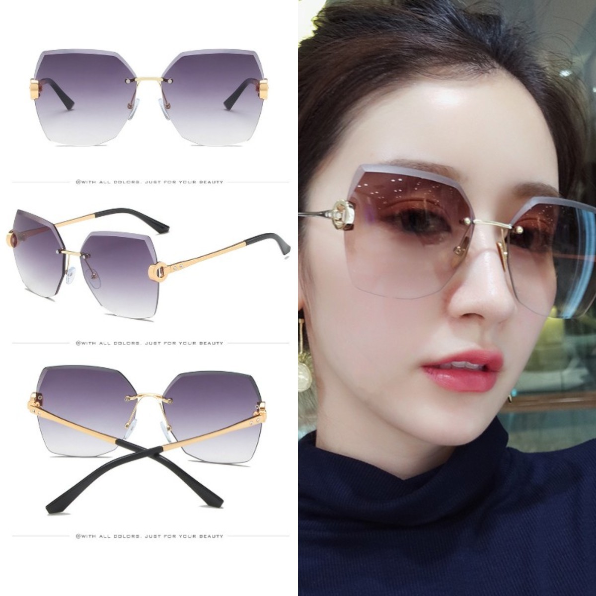 Kính Mát Oversized Phong Cách Vintage Cho Nam