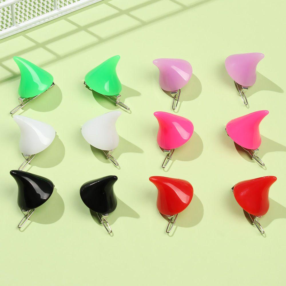 FAY 1 Cặp Kẹp Tóc Hình Sừng Bò Phong Cách Gothic Cho Nữ