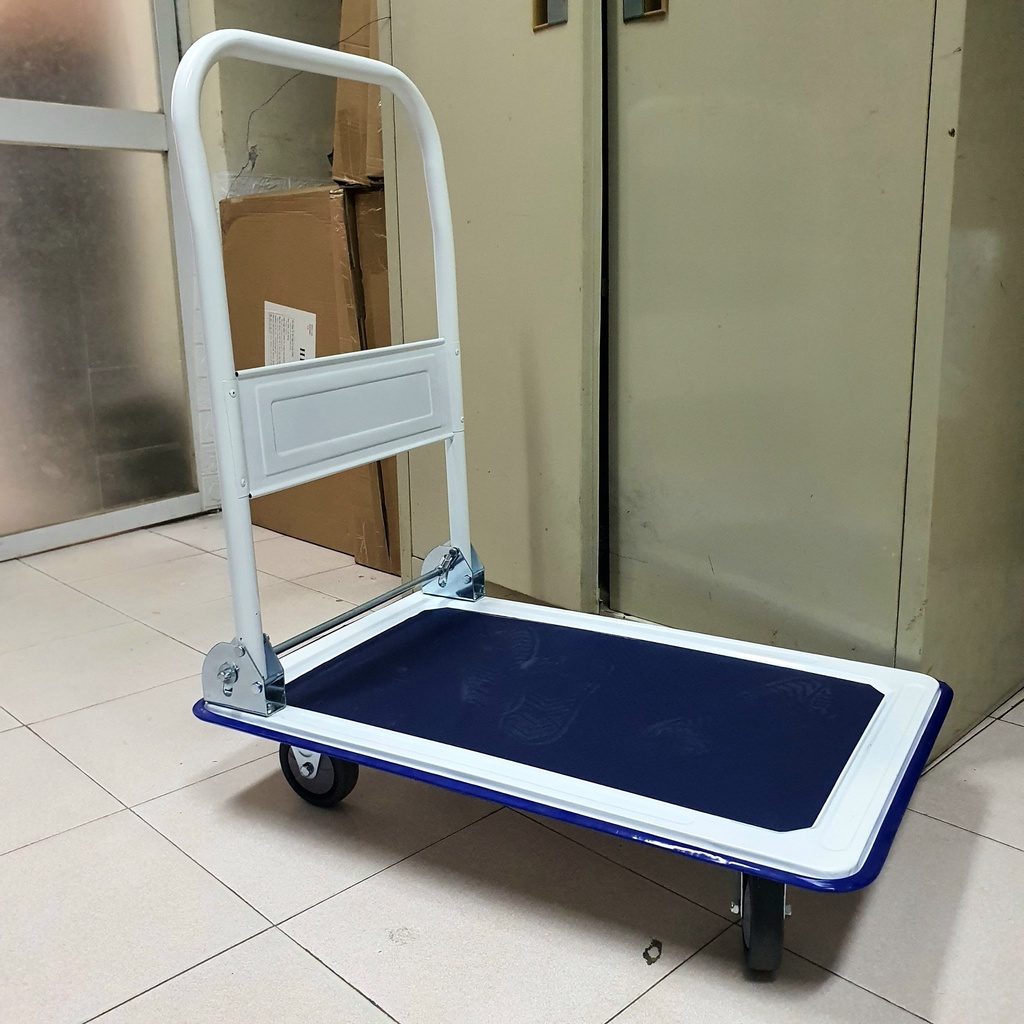 Xe đẩy hàng sàn thép HL-150 giá rẻ -Tải trọng 100kg, 4 bánh cao su đàn hồi chống ồn