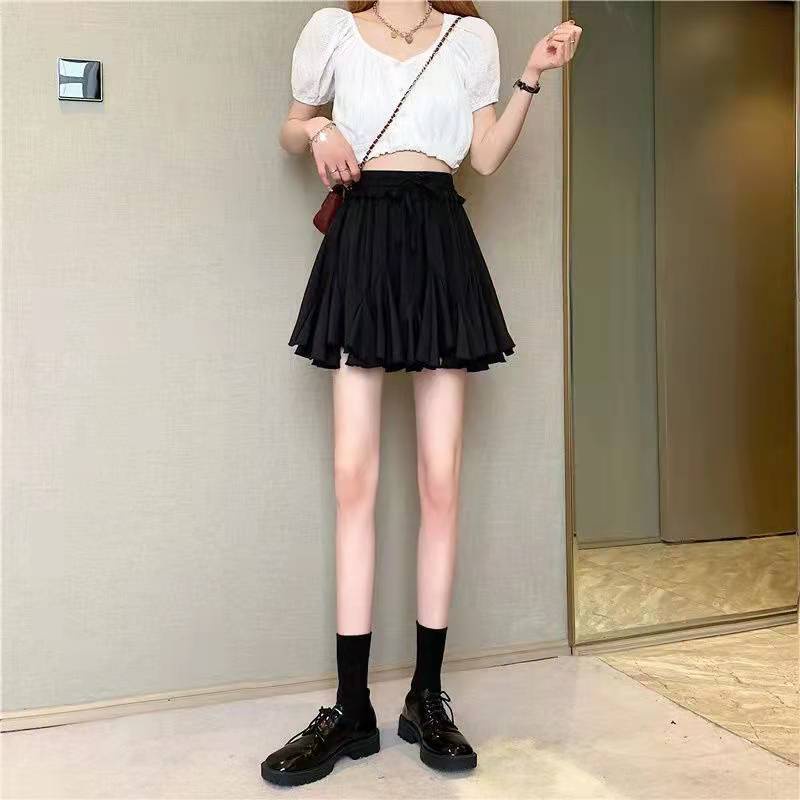 Chân Váy Chữ A Lưng Cao Xếp Ly Phong Cách Hàn Quốc Thời Trang Xuân Hè Mới