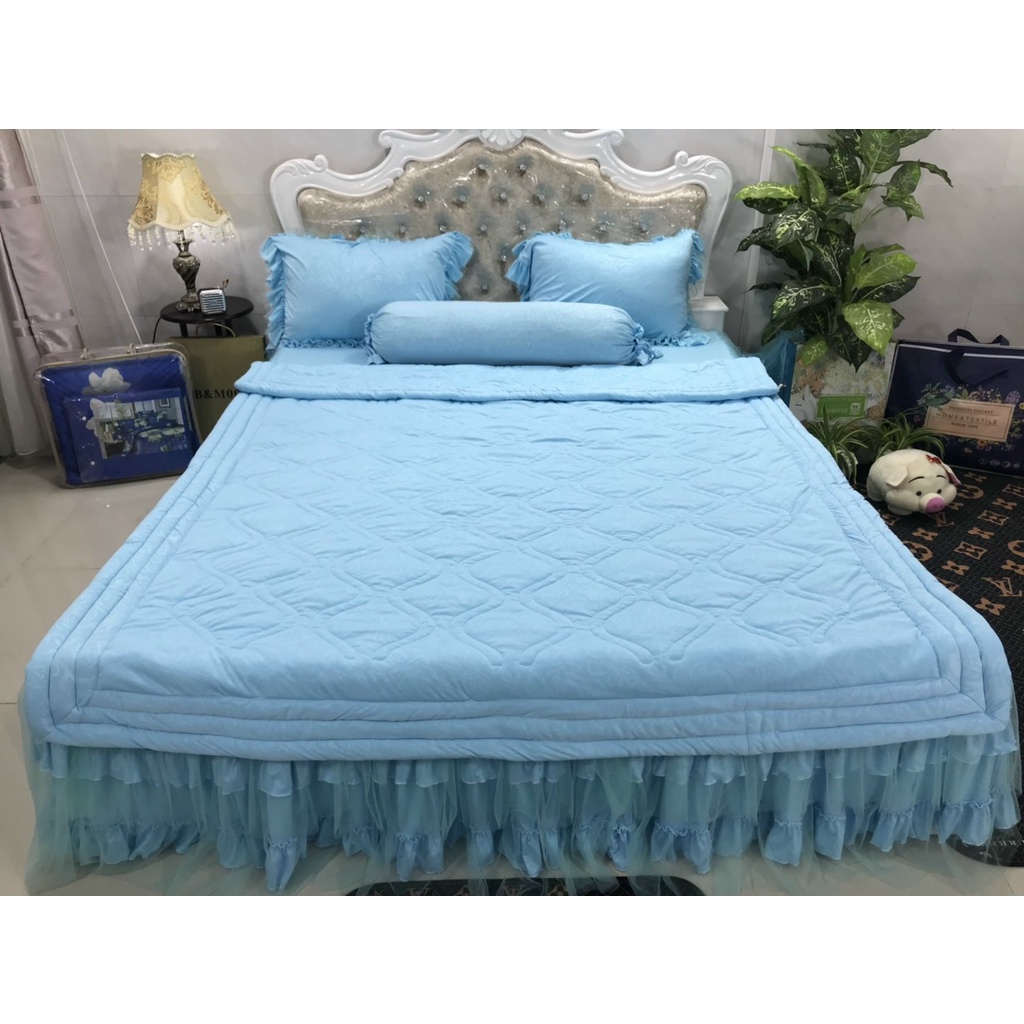 Drap thun_ga thun gấm phủ bèo màu A+ cao cấp cho phòng ngủ