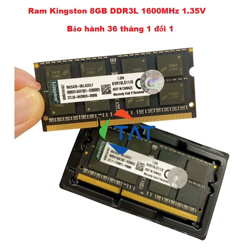 Ram Laptop Kingston 8GB DDR3 1600MHz PC3L-12800 1.35V