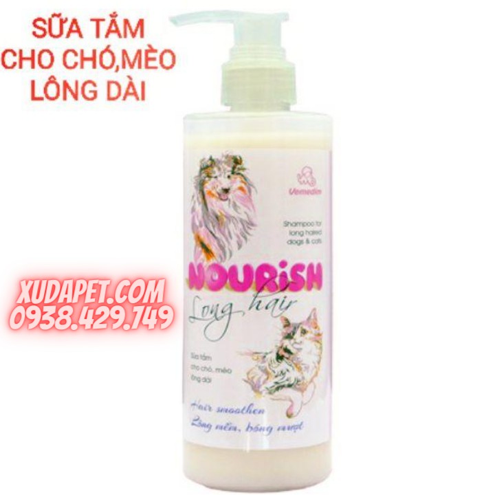 Sữa tắm dưỡng lông hàng ngày cho chó mèo lông dài NUORISH LONG HAIR - SP000232