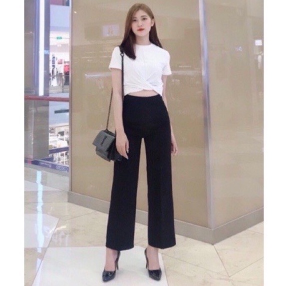 Quần nữ ống suông ống rộng đen be xám xanh than S M L XL 2XL | BigBuy360 - bigbuy360.vn