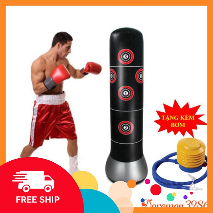 [FREE SHIP] Bao Trụ Đấm Bốc Tự Cân Bằng – PURE BOXING - 160cm – Đường Kính 48cm - Tặng Kèm Bơm Hơi