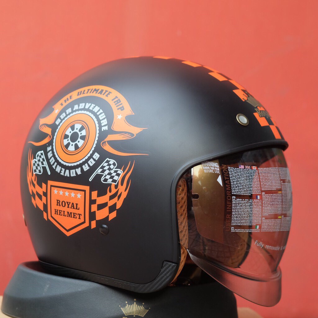 Nón bảo hiểm 3/4 kính âm tem V1 siêu ngầu