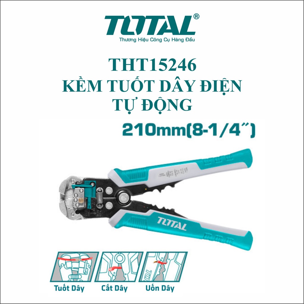 Kìm tuốt dây điện tự động Total THT15246 Ingco HWSP102418