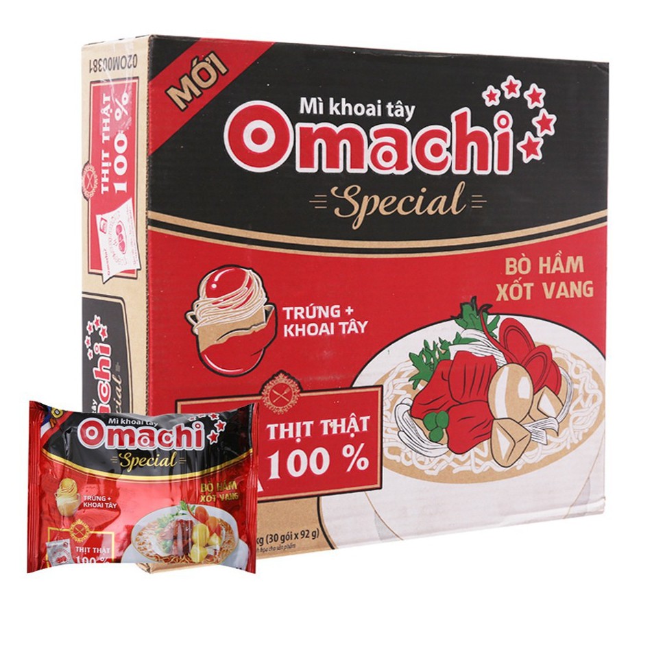 Mì Khoai Tây Omachi Special Bò Hầm Xốt Vang