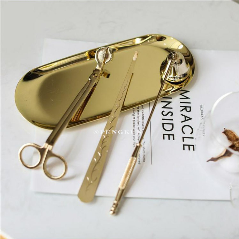 Bộ Dụng Cụ Chăm Sóc Nến Ba Mảnh Móc Nến Thơm Cần Thiết Kết Cấu Tốt