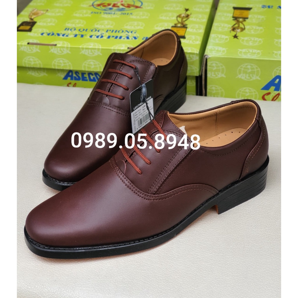 Giày tây lười nam da bò công sở ASECO32 mã 535 nâu