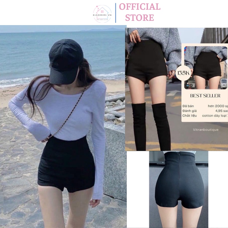 Quần legging nữ đùi cạp cao khóa sau nâng mông cotton co giãn Z.R Xiaomimi M2.001.M