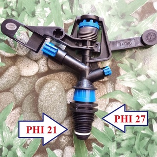 Bộ 5 béc cánh đập phun mưa 2 tia nước bb-998 ren ngoài nối ống phi 21 hoặc phi 27
