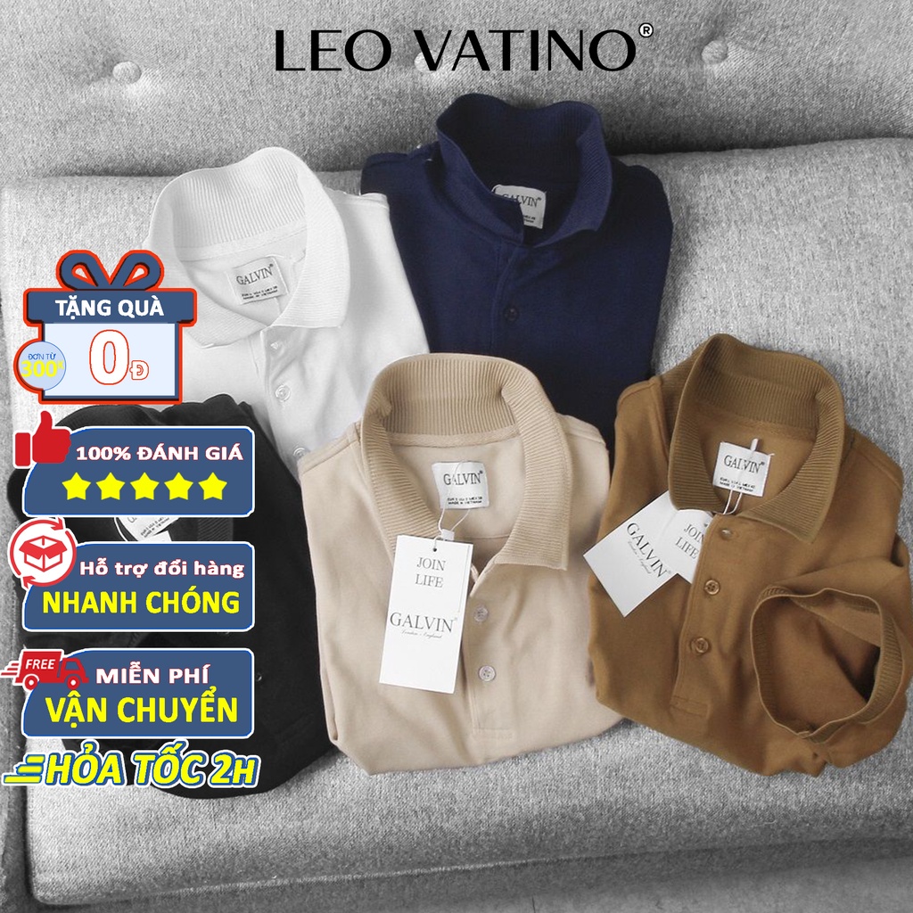 Áo Polo nam Leo Vatino vải Cotton cá sấu cao cấp xuất xịn dệt bo dày dặn chuẩn form áo thun cổ bẻ tay ngắn - Galvin Đẹp