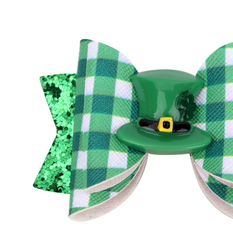 Kẹp Tóc Nơ Bằng Da Đính Kim Tuyến Lấp Lánh Thời Trang