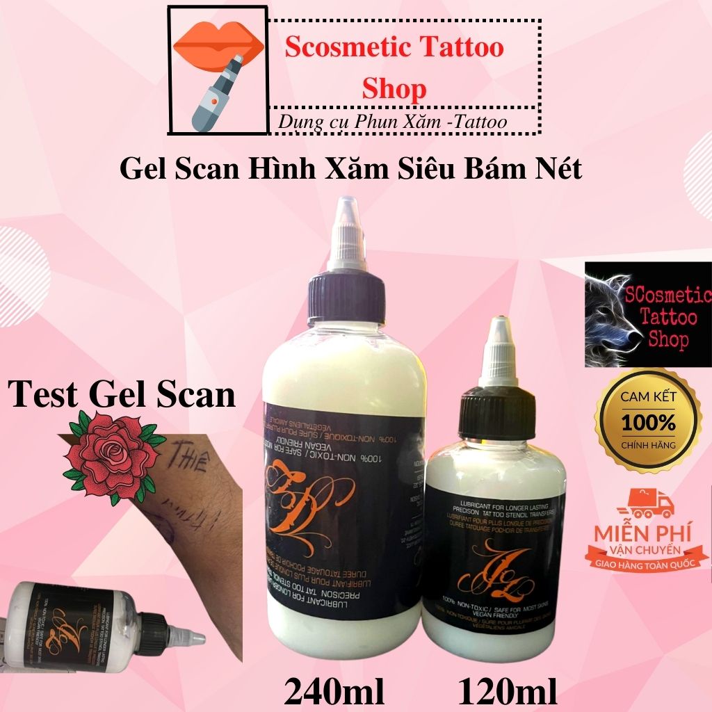 Gel Scan hình xăm cao cấp,dung dịch scan với giấy than-Siêu bám-Nét-240ml