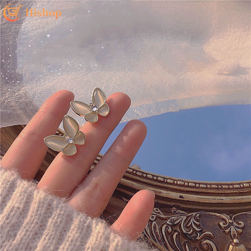 Bông tai hình bướm đính đá sang trọng cho nữ